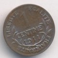 Франция 1 сантим 1911 год