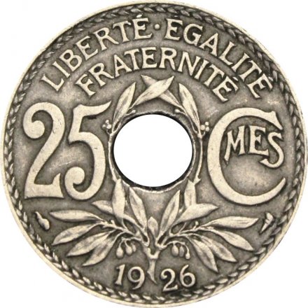 Франция 25 сантимов 1926 год