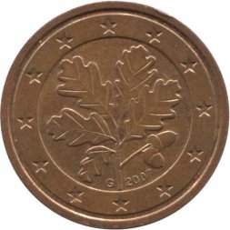 Германия 2 евроцента 2007 год (G)