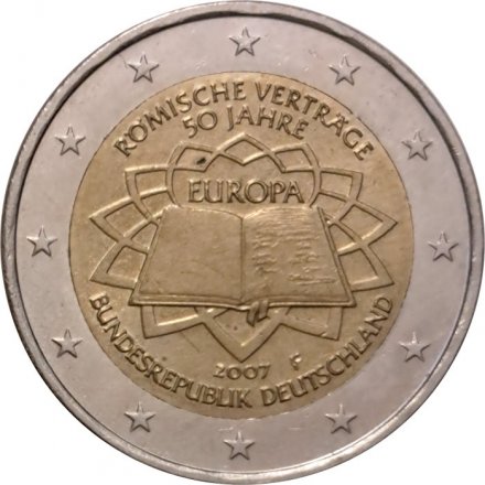 Германия 2 евро 2007 год (F) - 50 лет подписания Римского договора