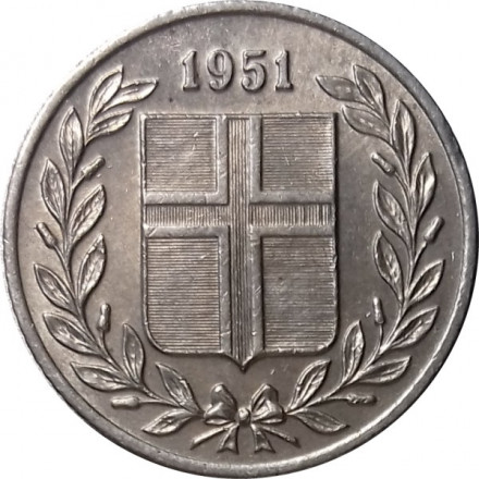 Исландия 25 эйре 1951 год