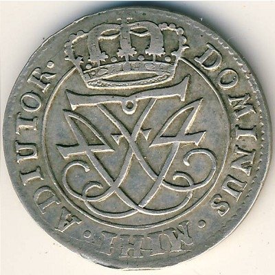 Дания 12 скиллингов 1720 год