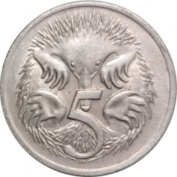 Австралия 5 центов 1974 год - Ехидна