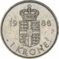 Дания 1 крона 1988 год - Королева Маргрете II