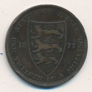 Джерси 1/12 шиллинга 1877 год