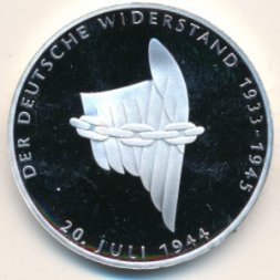 ФРГ 10 марок 1994 год - 50 лет с момента покушения на Адольфа Гитлера (Proof)