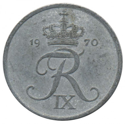 Дания 1 эре 1970 год - Король Фредерик IX