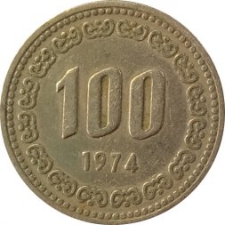 Южная Корея 100 вон 1974 год
