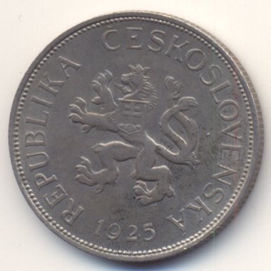 Чехословакия 5 крон 1925 год