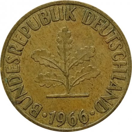 ФРГ 10 пфеннигов 1966 год - J