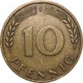 ФРГ 10 пфеннигов 1966 год - J