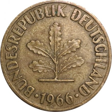 ФРГ 10 пфеннигов 1966 год - J