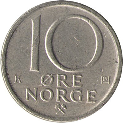 Норвегия 10 эре 1983 год