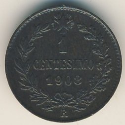 Италия 1 чентезимо 1908 год