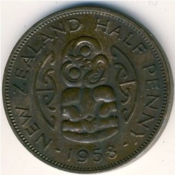 Новая Зеландия 1/2 пенни 1958 год