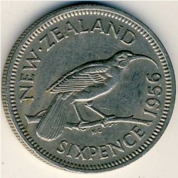 Новая Зеландия 6 пенсов 1956 год