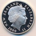 Новая Зеландия 10 долларов 2000 год - Покрытая золотом карта Новой Зеландии