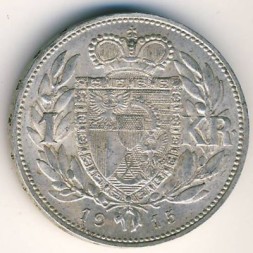 Монета Лихтенштейн 1 крона 1915 год