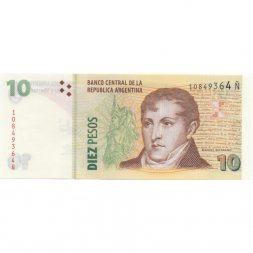 Аргентина 10 песо 2014 год - UNC