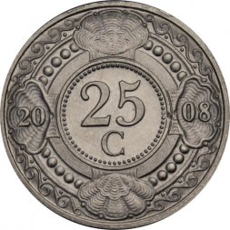 Антильские острова 25 центов 2008 год