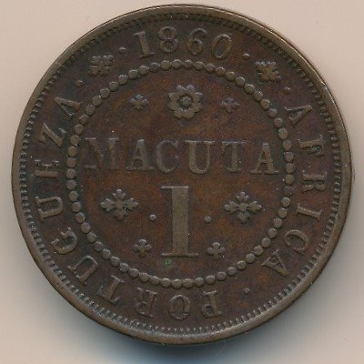 Ангола 1 макута 1860 год