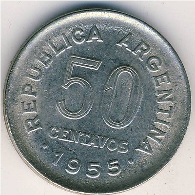 Аргентина 50 сентаво 1955 год
