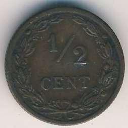 Нидерланды 1/2 цента 1906 год