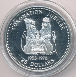 Белиз 25 долларов 1978 год - 25-летие коронации Королевы Елизаветы II