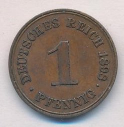 Германия 1 пфенниг 1898 год (A)