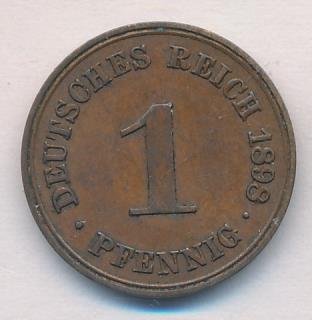 Германия 1 пфенниг 1898 год (A)
