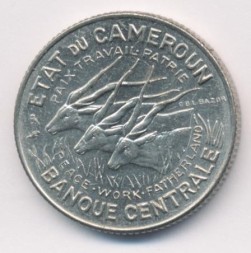 Монета Камерун 100 франков 1968 год