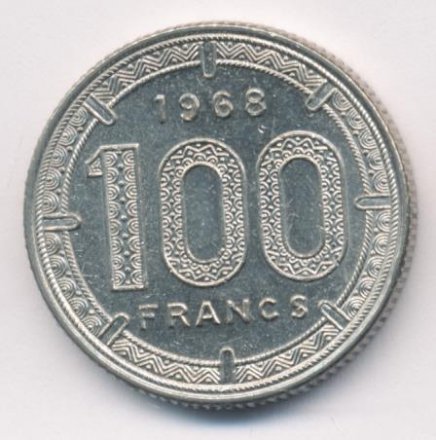 Камерун 100 франков 1968 год