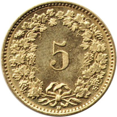 Швейцария 5 раппенов 2008 год