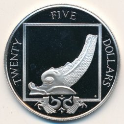 Виргинские острова 25 долларов 1988 год