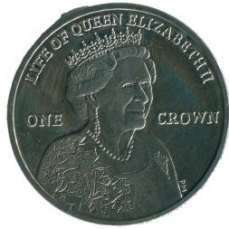 Остров Мэн 1 крона 2012 год - Жизнь Королевы Елизаветы II - Визит в Канаду 2010