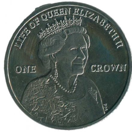 Остров Мэн 1 крона 2012 год - Жизнь Королевы Елизаветы II - Визит в Канаду 2010