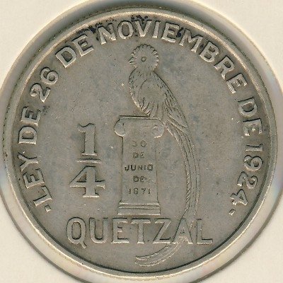 Гватемала 1/4 кетсаля 1947 год