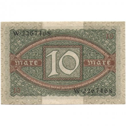 Веймарская республика 10 марок 1920 год - UNC