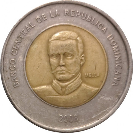 Доминиканская республика 10 песо 2008 год - Матиас Рамон Мелла