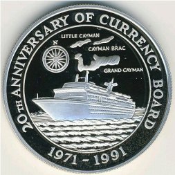 Каймановы острова 5 долларов 1991 год