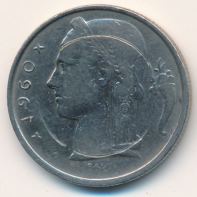 Бельгия 5 франков 1960 год BELGIE