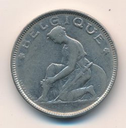 Бельгия 2 франка 1923 год BELGIQUE