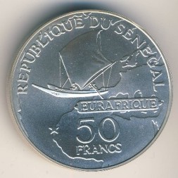 Монета Сенегал 50 франков 1975 год