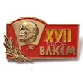 Значок XVII съезд ВЛКСМ
