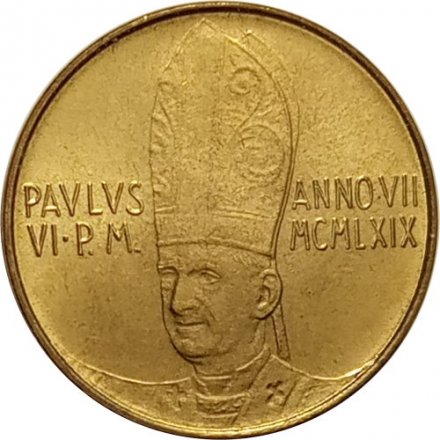 Ватикан 20 лир 1969 год