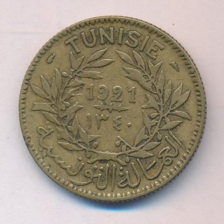 Тунис 2 франка 1921 год