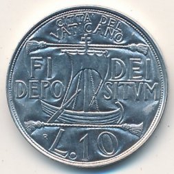 Ватикан 10 лир 1993 год
