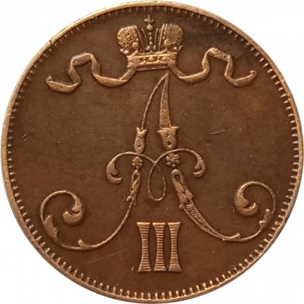 Финляндия 5 пенни 1892 год (Александр III) - UNC