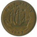 Великобритания 1/2 пенни 1962 год 