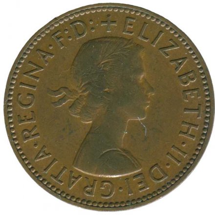 Великобритания 1/2 пенни 1962 год 